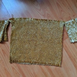 Gold Velvet off shoulder top